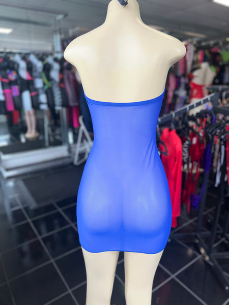 Royal Blue Mesh Tube Dress
