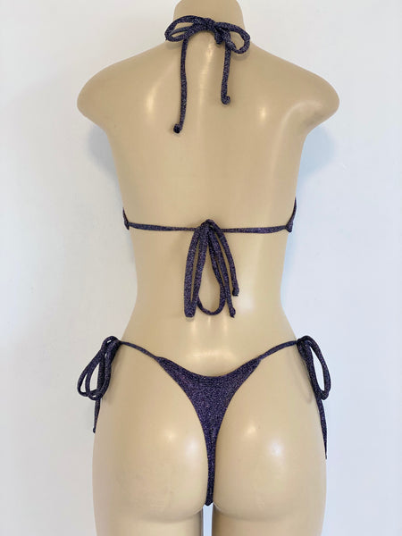 Charcoal Grey Glitter Bikini Set